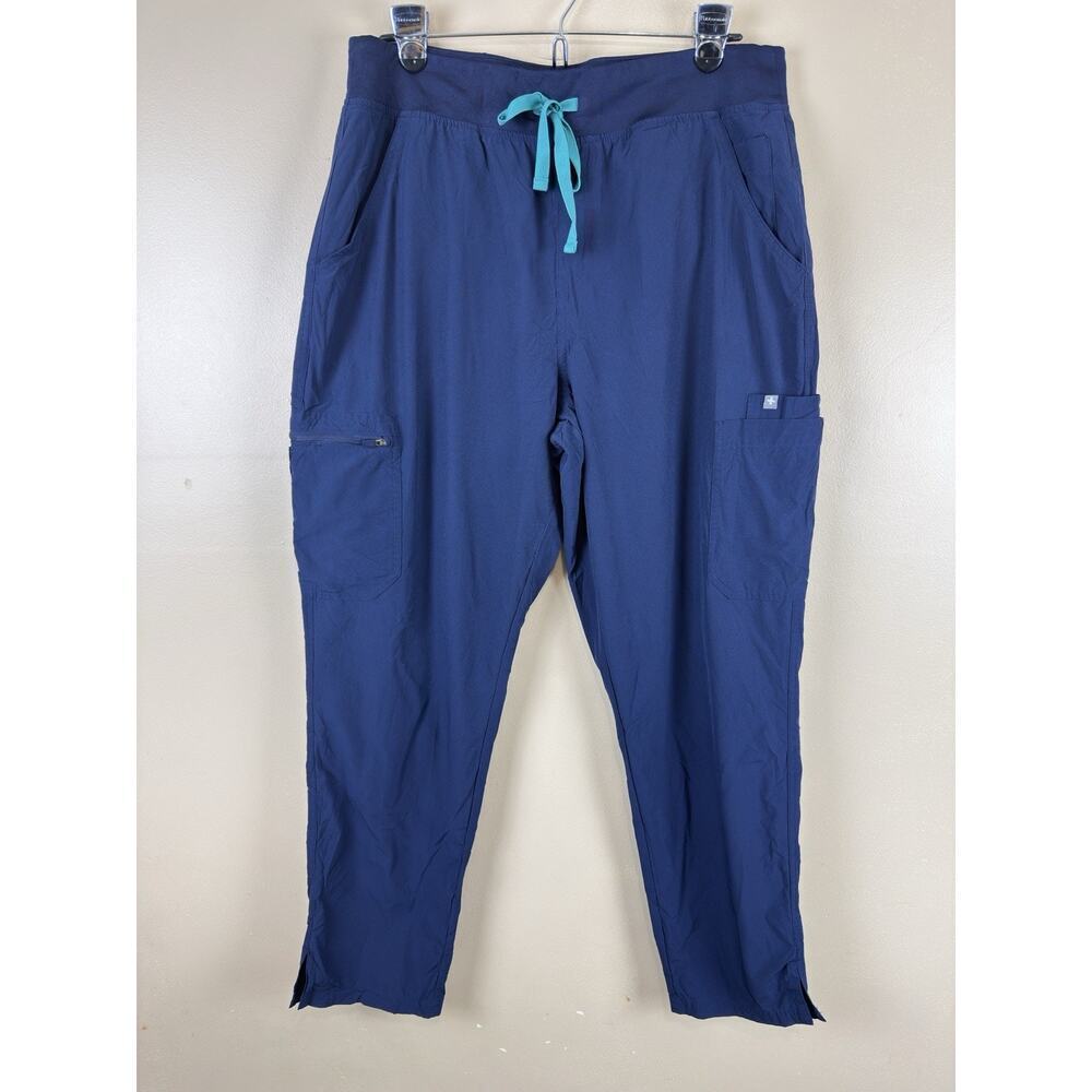 FIGS Yola FREEx Lined Scrub Pants Women’s XL High Waist Navy Blue Medical - Picture 1 of 14